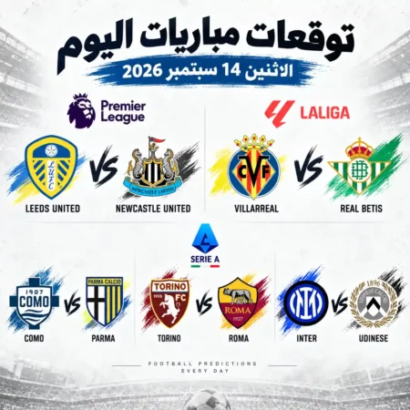 توقعات مباريات اليوم الاثنين 14 سبتمبر 2026 – أبرز الترشيحات